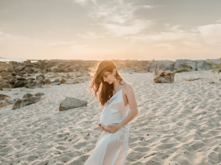 Embarazada en la playa
